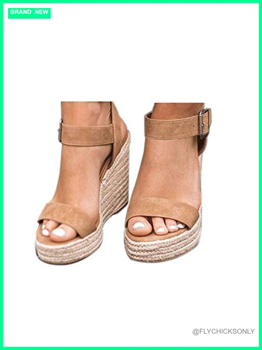 Women's Platform Wedge Sandals Ankle Strap Open Toe Buckle Espadrilles